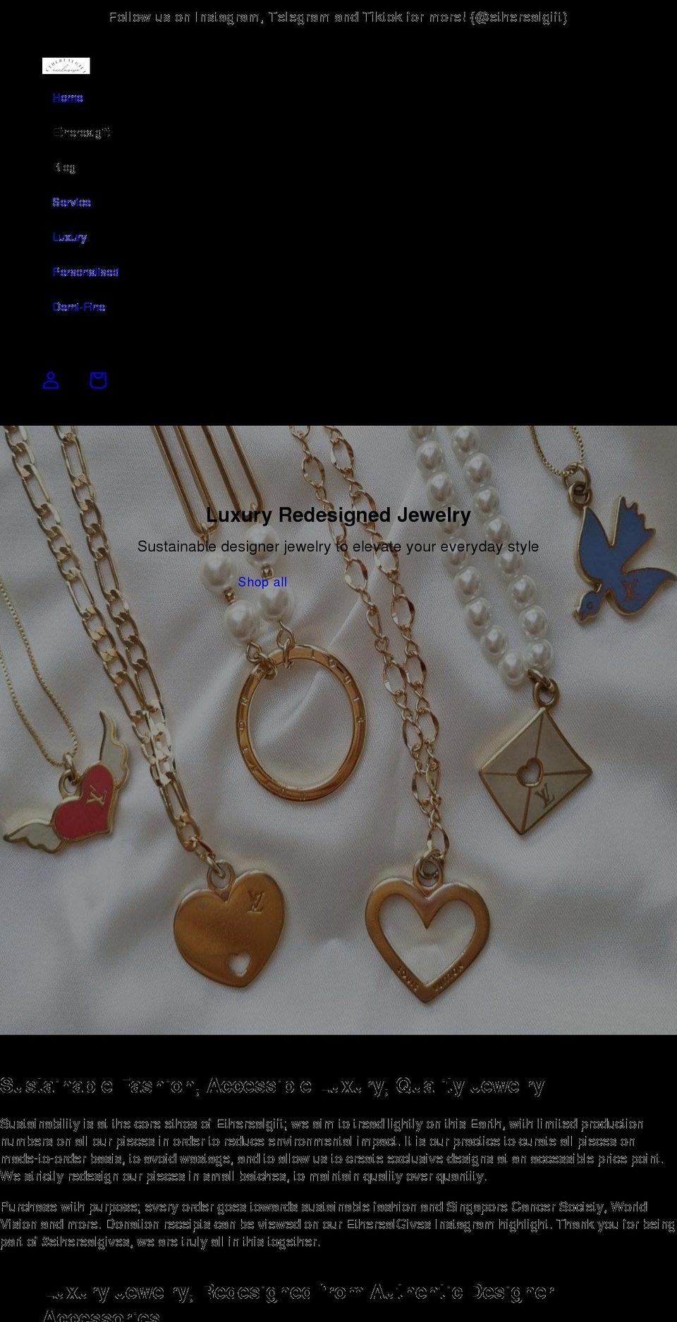 etherealgift.com shopify website screenshot