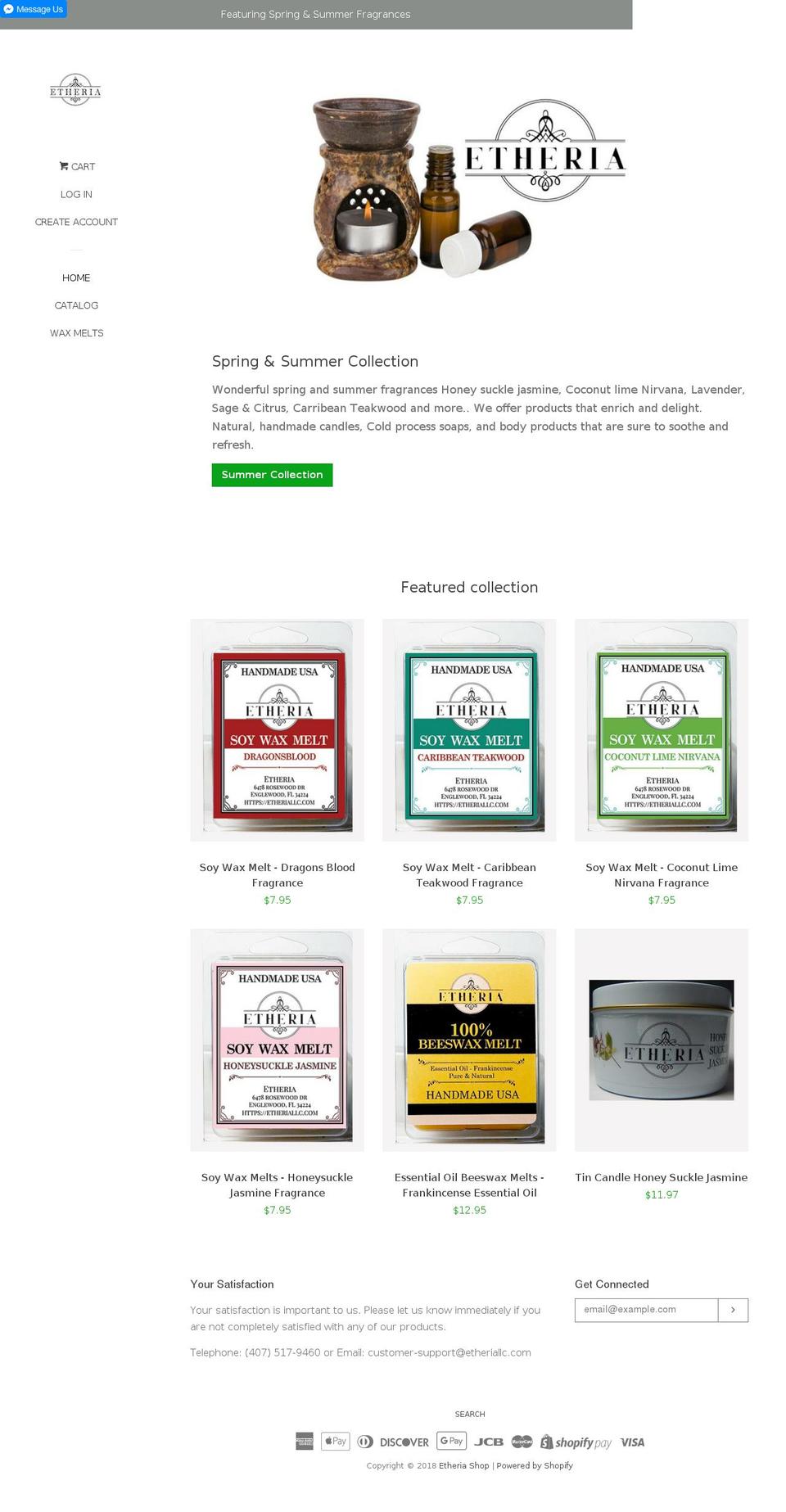 etheriallc.com — Shopify storefront screenshot