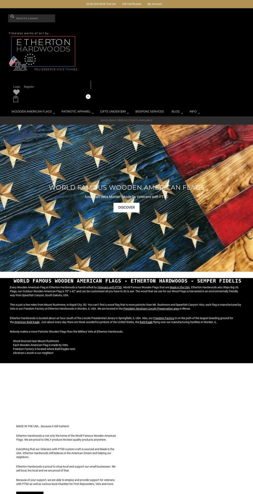 ethertonhardwoods.com — Shopify storefront screenshot