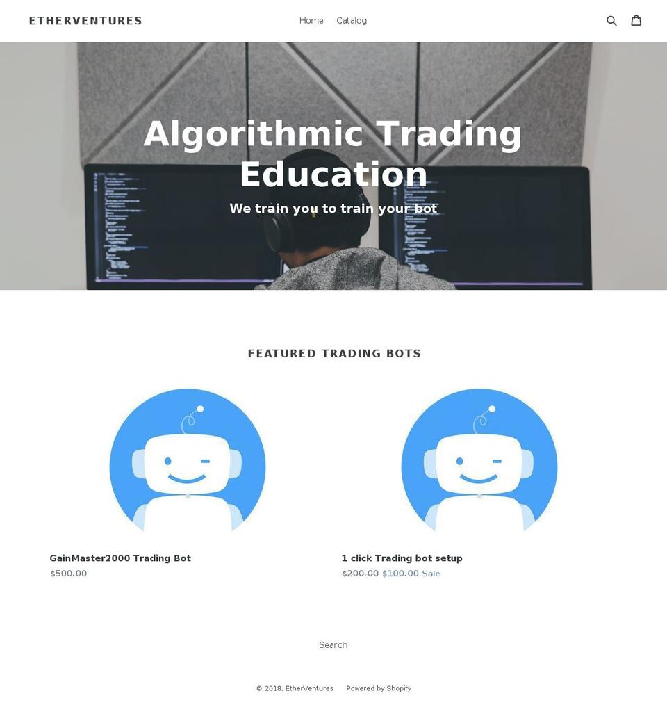 etherventures.org shopify website screenshot