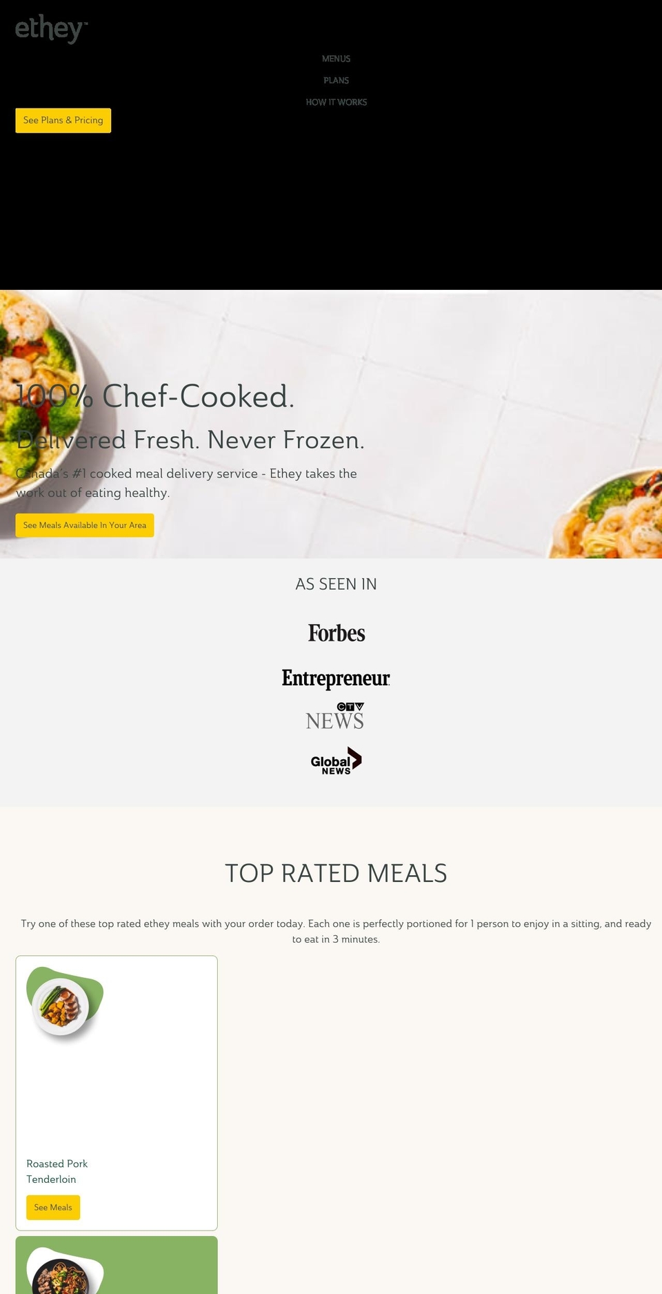 New menu Shopify theme site example ethey.com