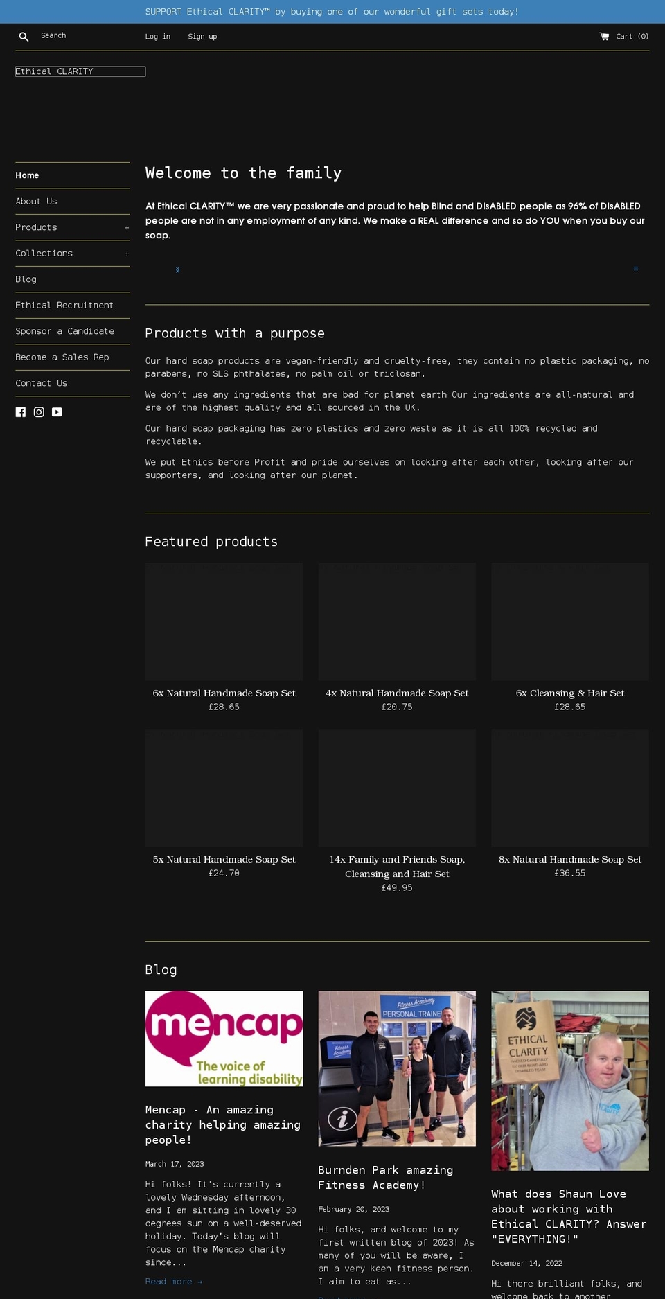 ethicalclarity.org shopify website screenshot