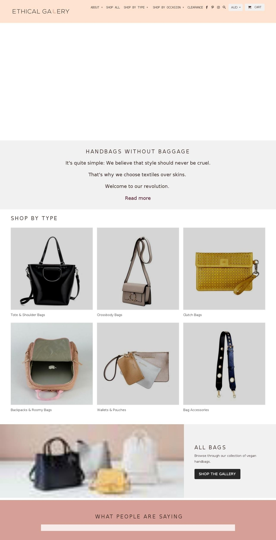 ethicalgallery.com.au shopify website screenshot