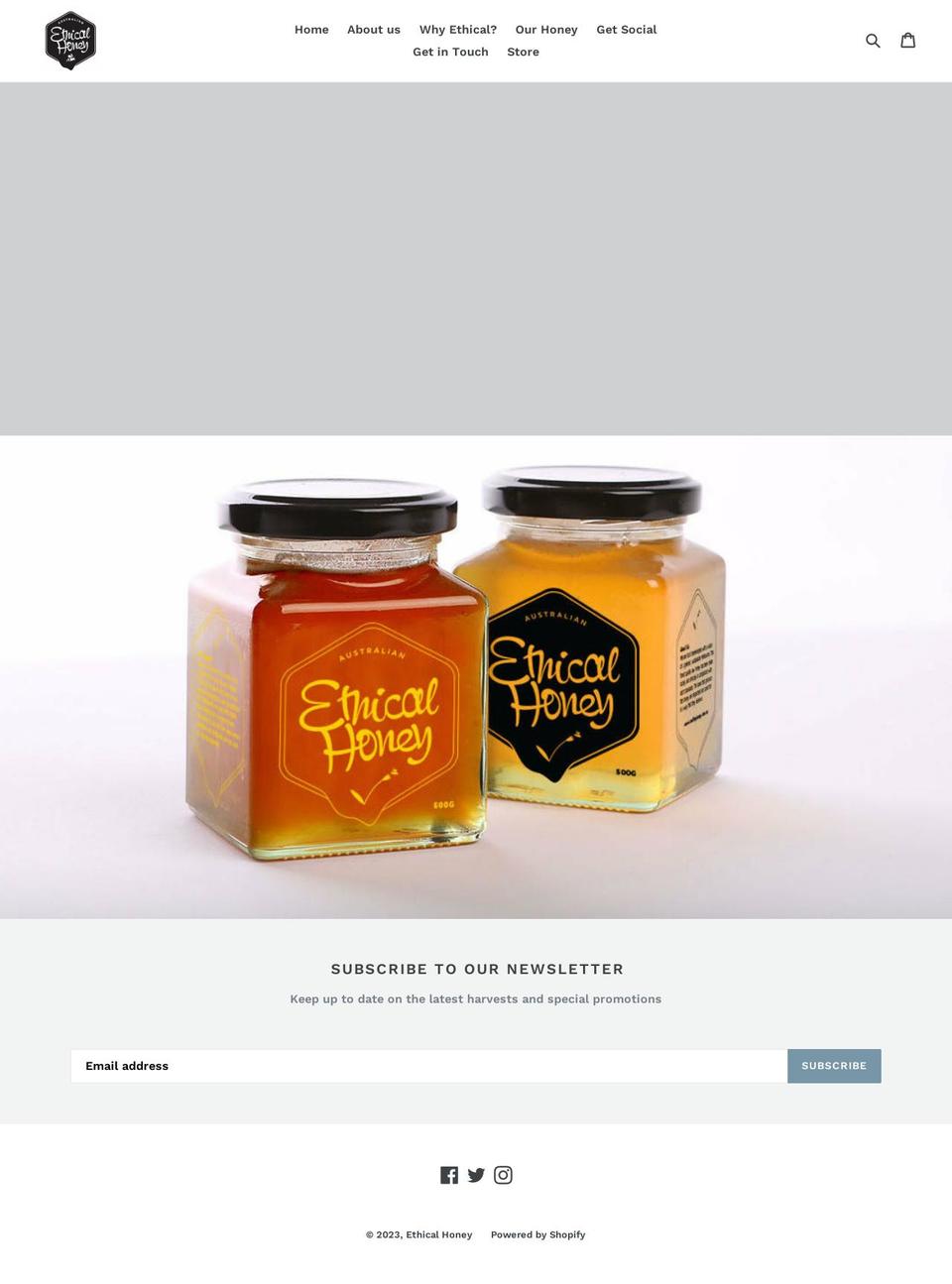 ethicalhoney.com.au shopify website screenshot