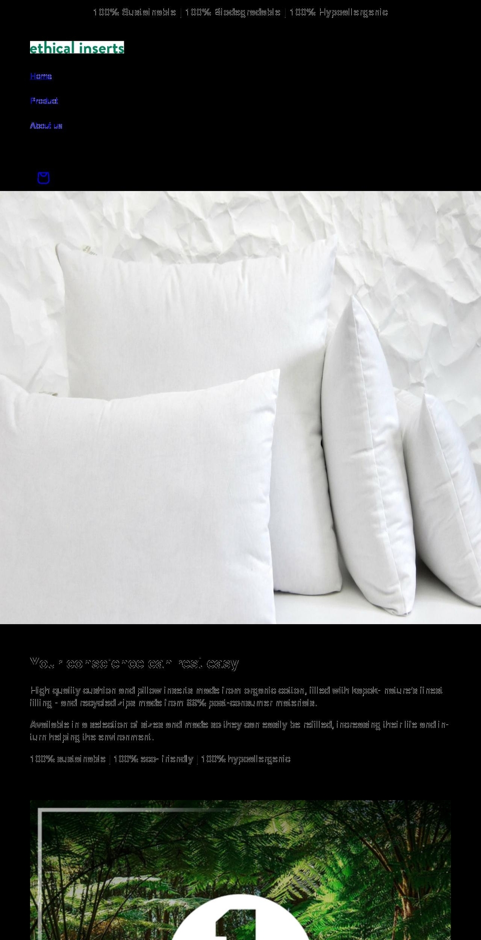 ethicalinserts.com shopify website screenshot