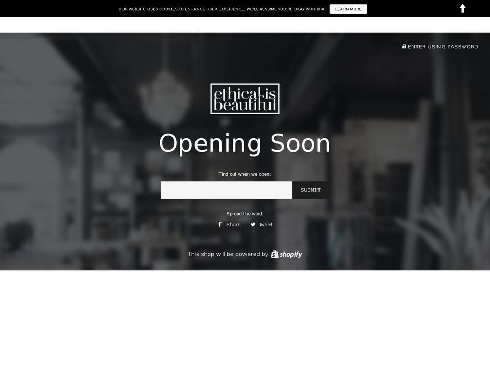 ethicalisbeautiful.com shopify website screenshot