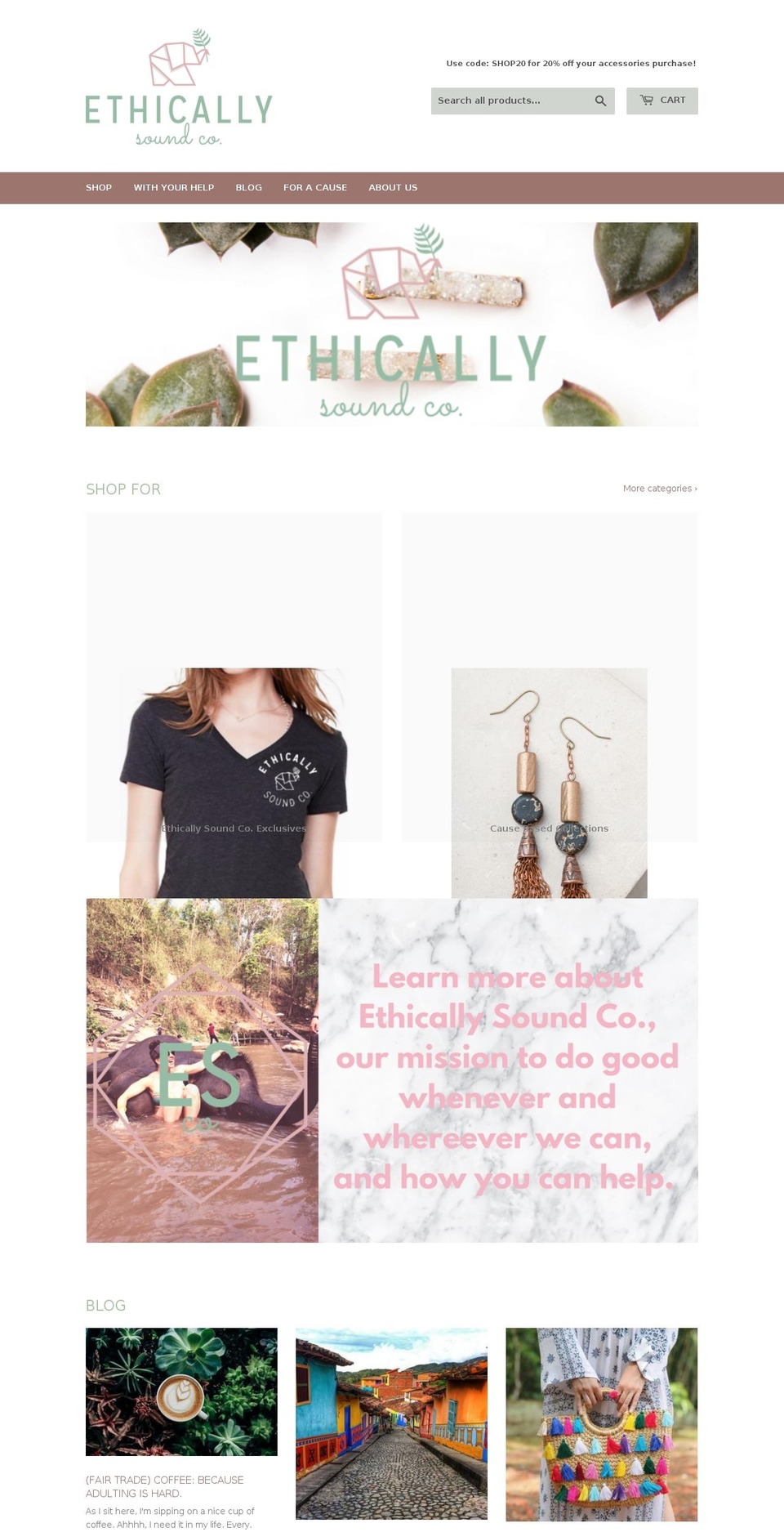 ethicallysoundco.com — Shopify storefront screenshot