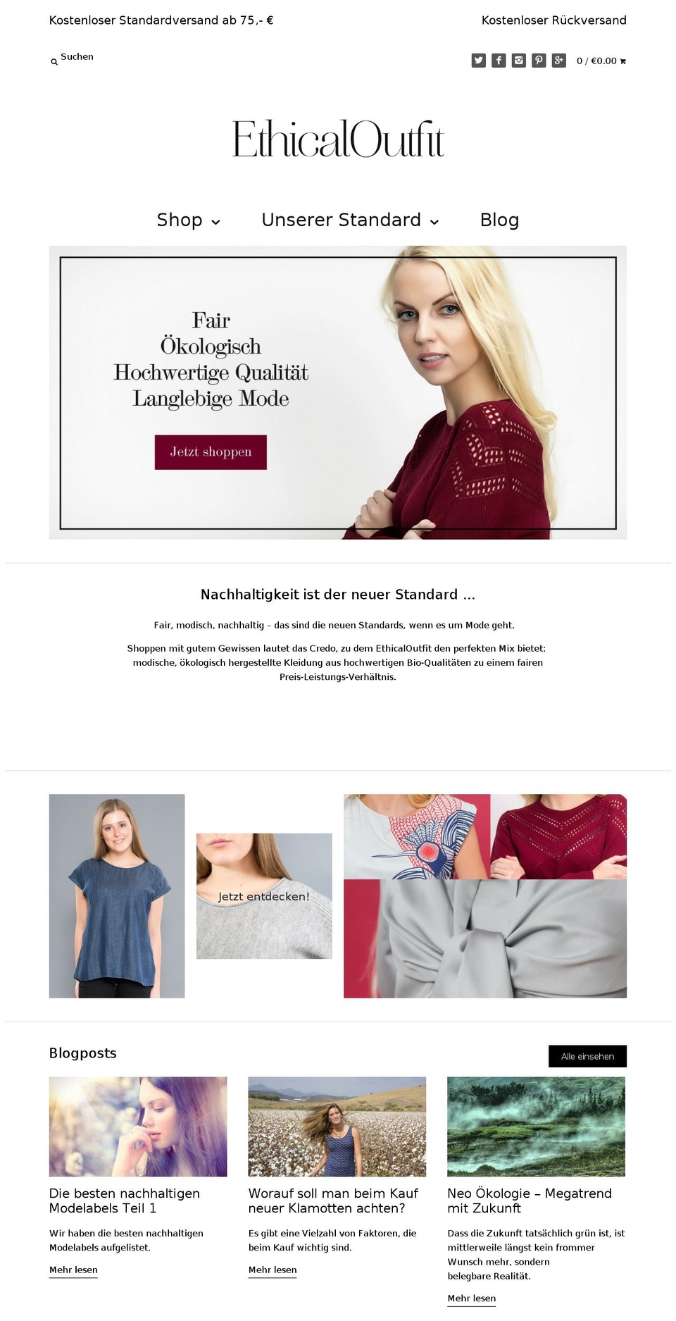 ethicaloutfit.com shopify website screenshot