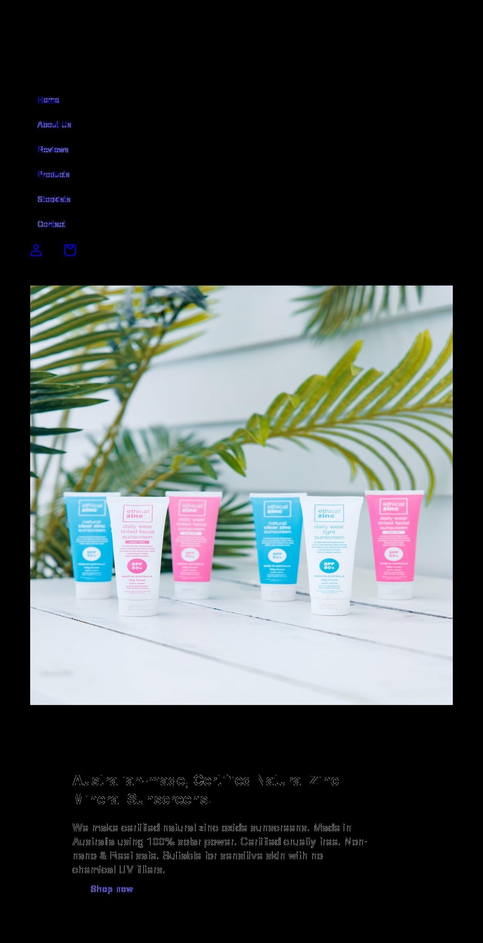 ethicalzinc.co.uk shopify website screenshot