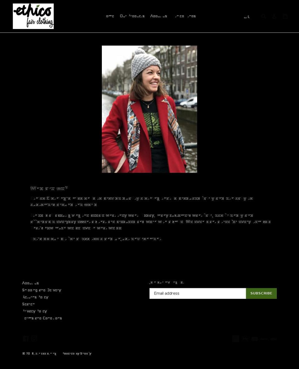 ethicoclothing.com shopify website screenshot