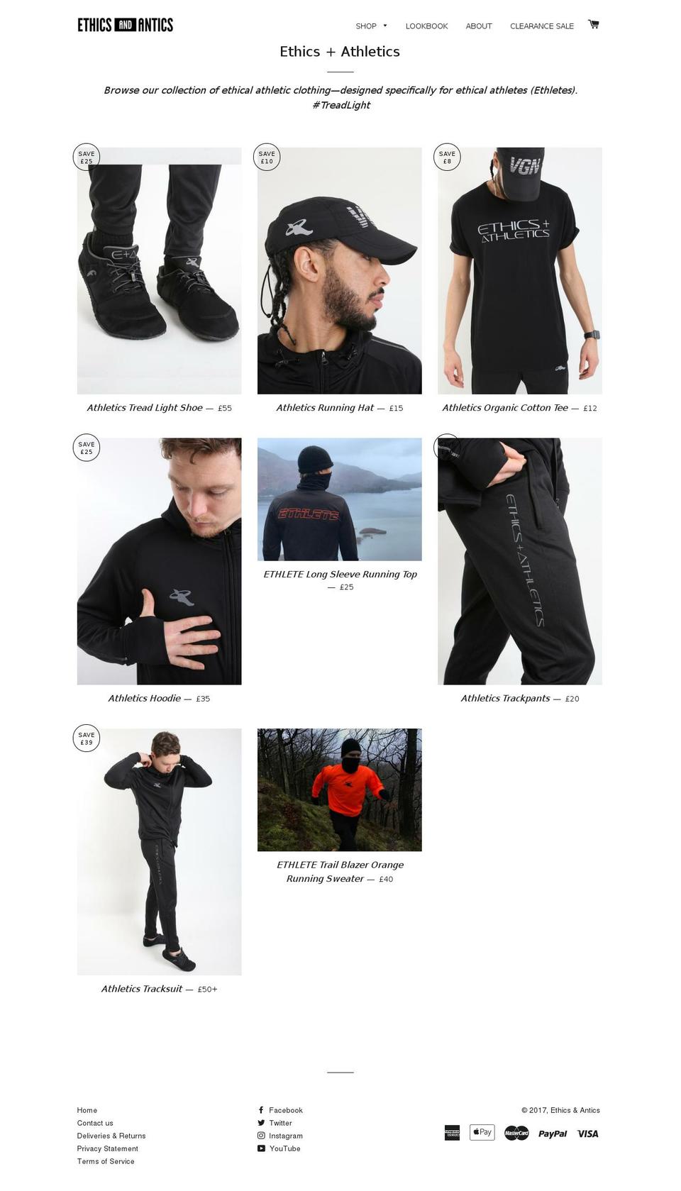 ethicsandathletics.com shopify website screenshot