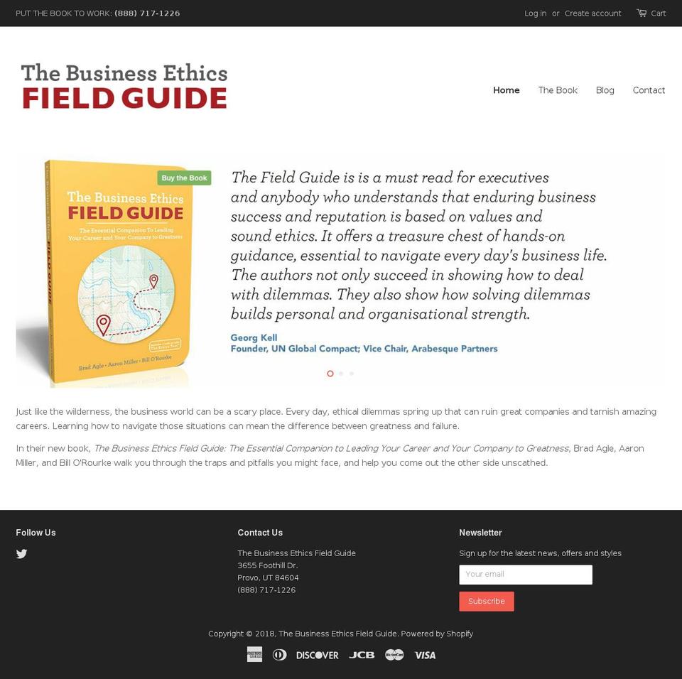 ethicsfieldguide.com shopify website screenshot
