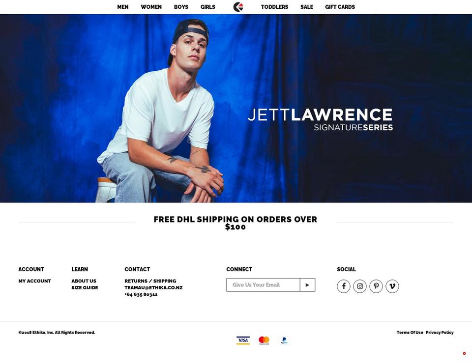 ethika.com.au shopify website screenshot
