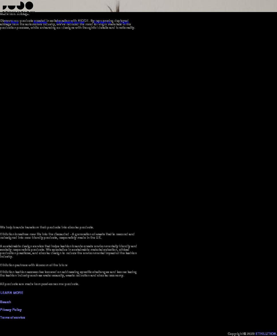 ethilution.com shopify website screenshot