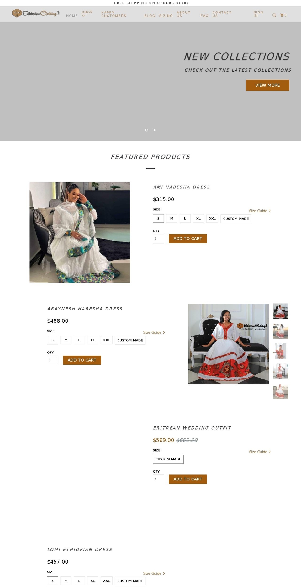 ethiopianclothing.net shopify website screenshot