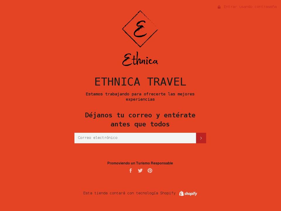 ethnicatravel.com shopify website screenshot