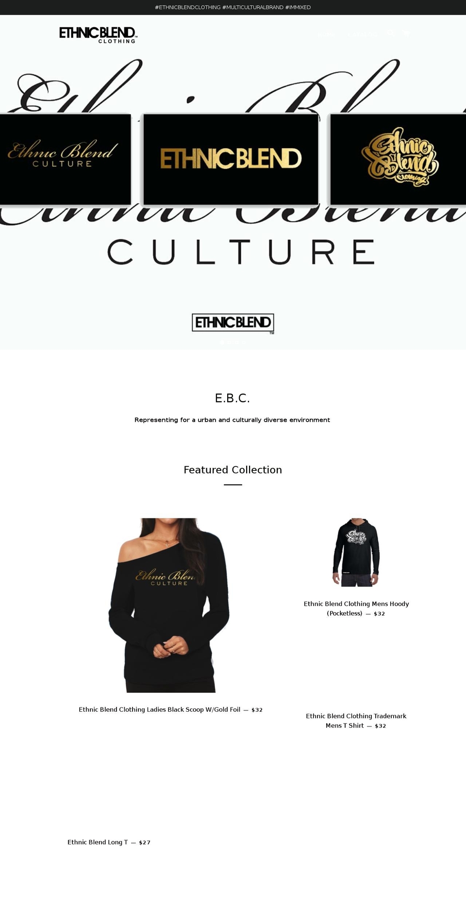 ethnicblendclothing.com — Shopify storefront screenshot