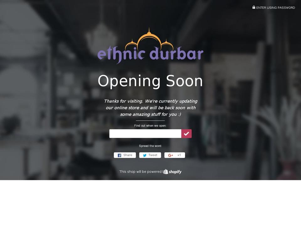 ethnicdarbar.com shopify website screenshot