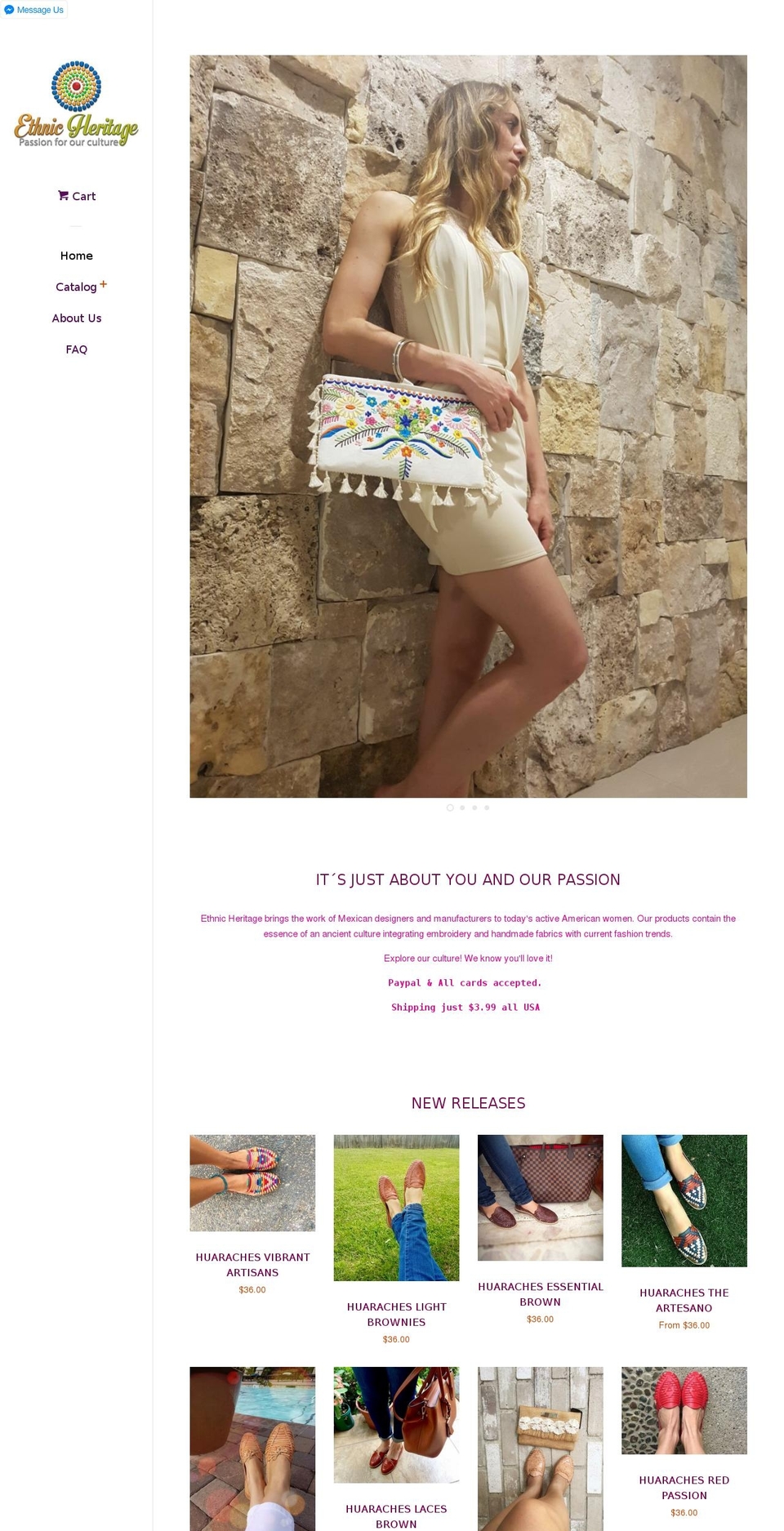 ethnicheritagestore.com — Shopify storefront screenshot