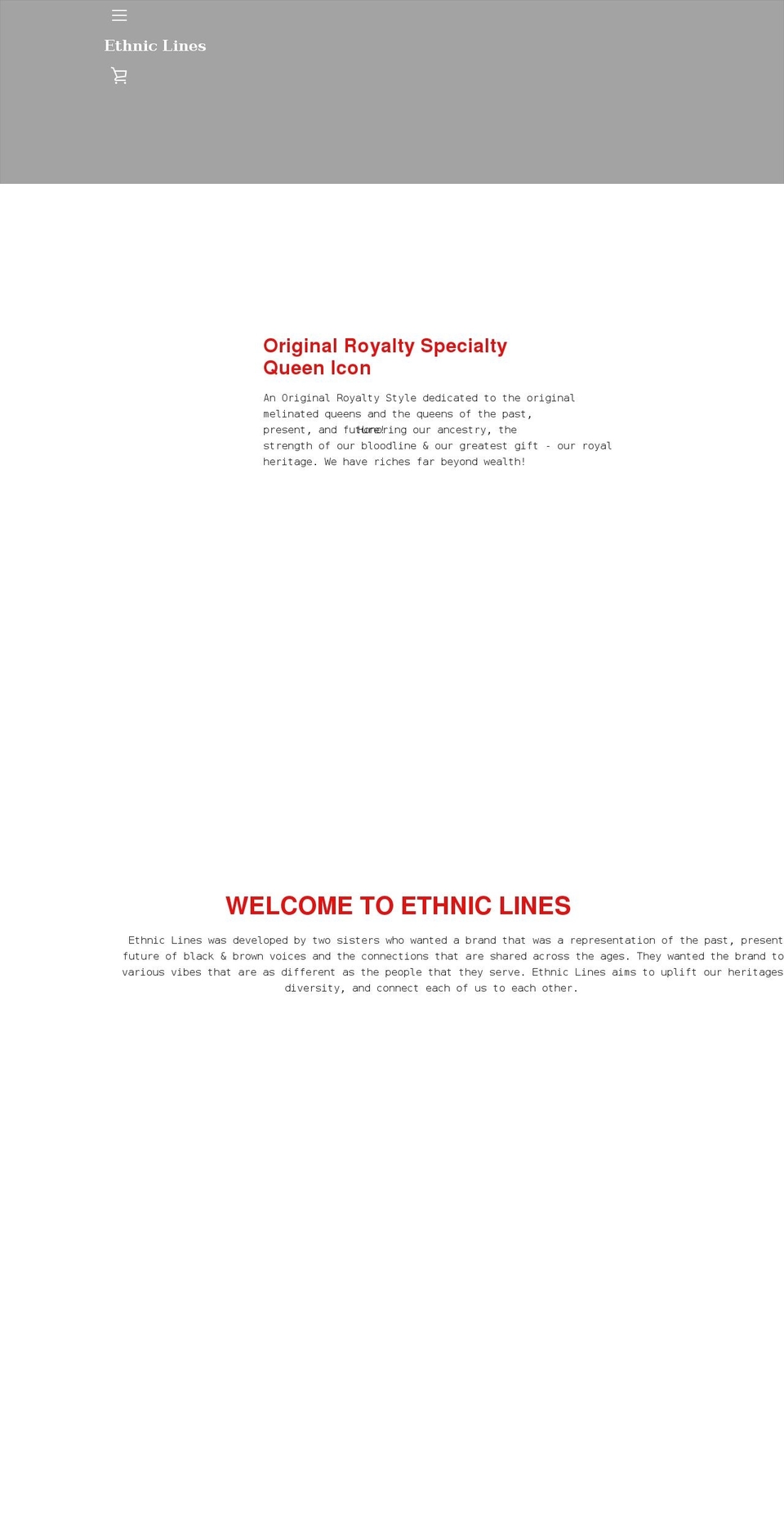 ethniclines.com shopify website screenshot