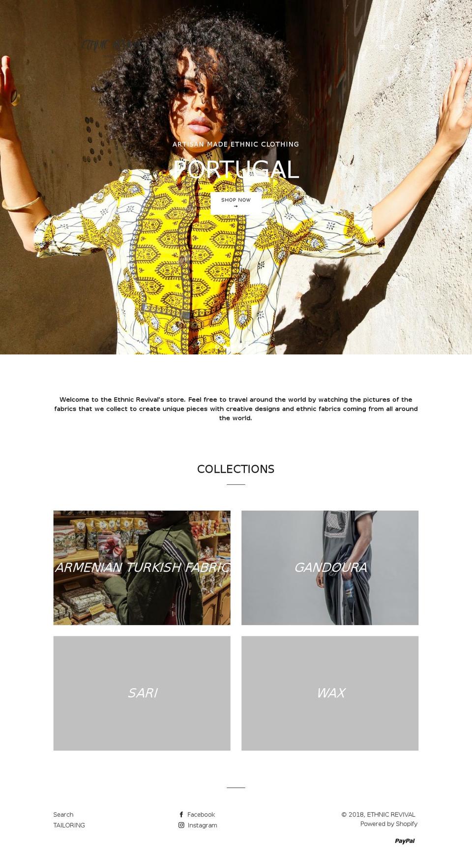 ethnicrevival.com — Shopify storefront screenshot