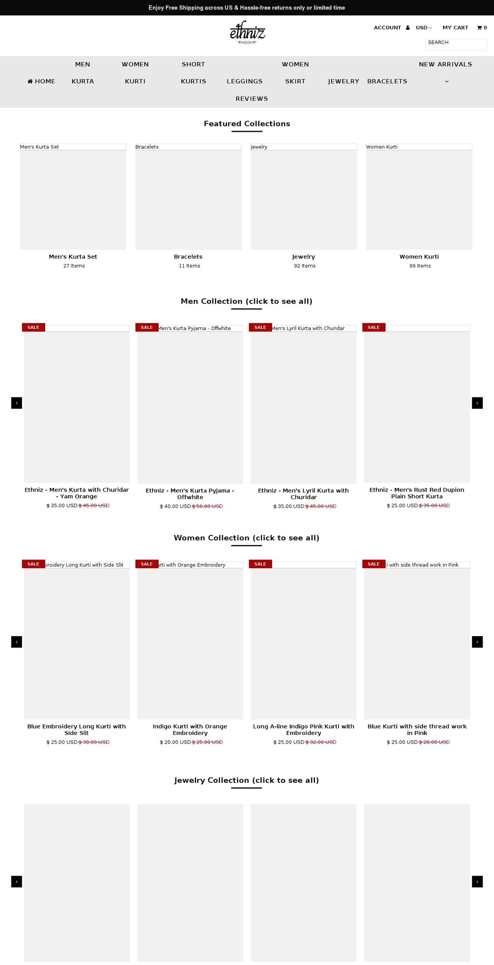 ethniz.com — Shopify storefront screenshot