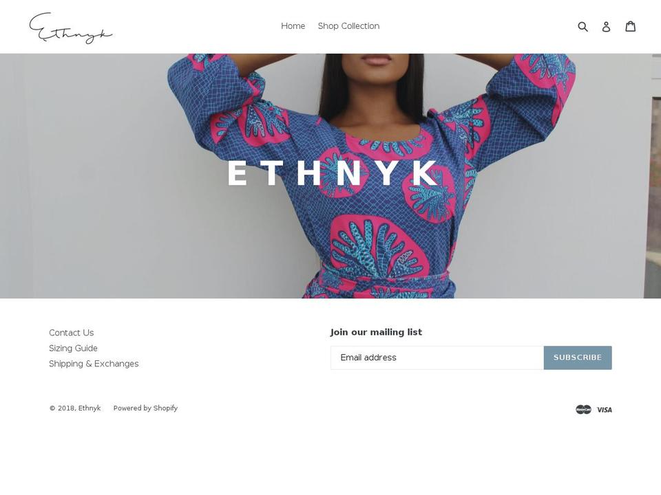 ethnykshop.com — Shopify storefront screenshot