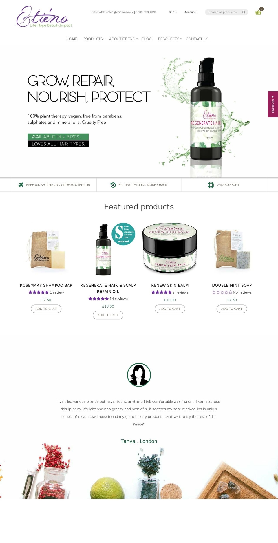 etieno.com — Shopify storefront screenshot