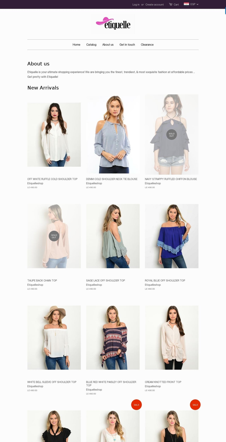 etiquelleshop.com shopify website screenshot