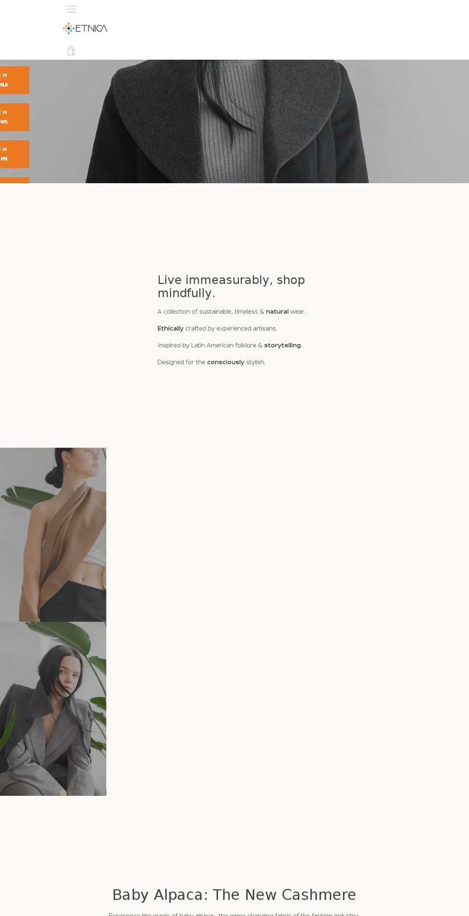 etnicacollection.com shopify website screenshot