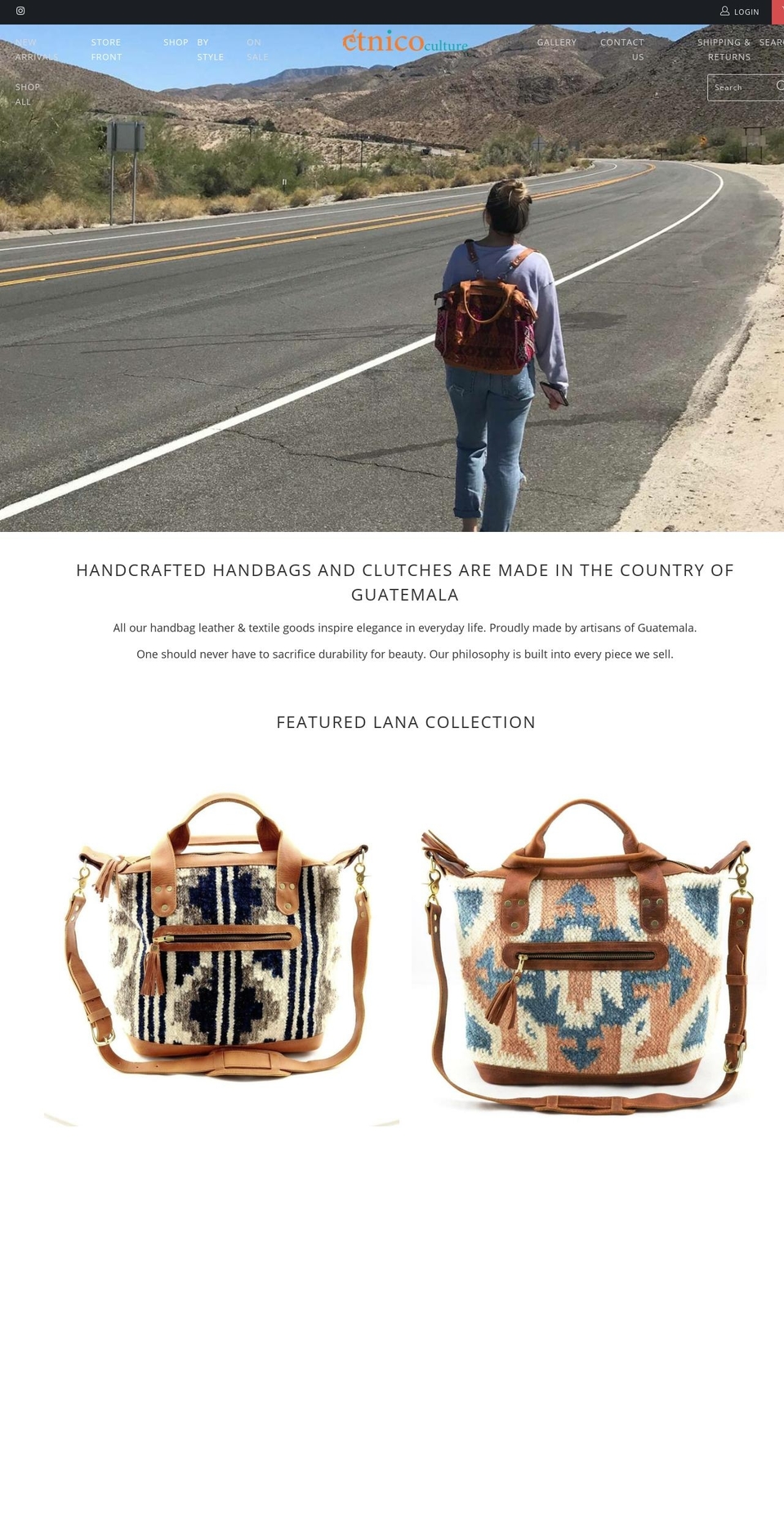 Etnico Shopify theme site example etnicoculture.com