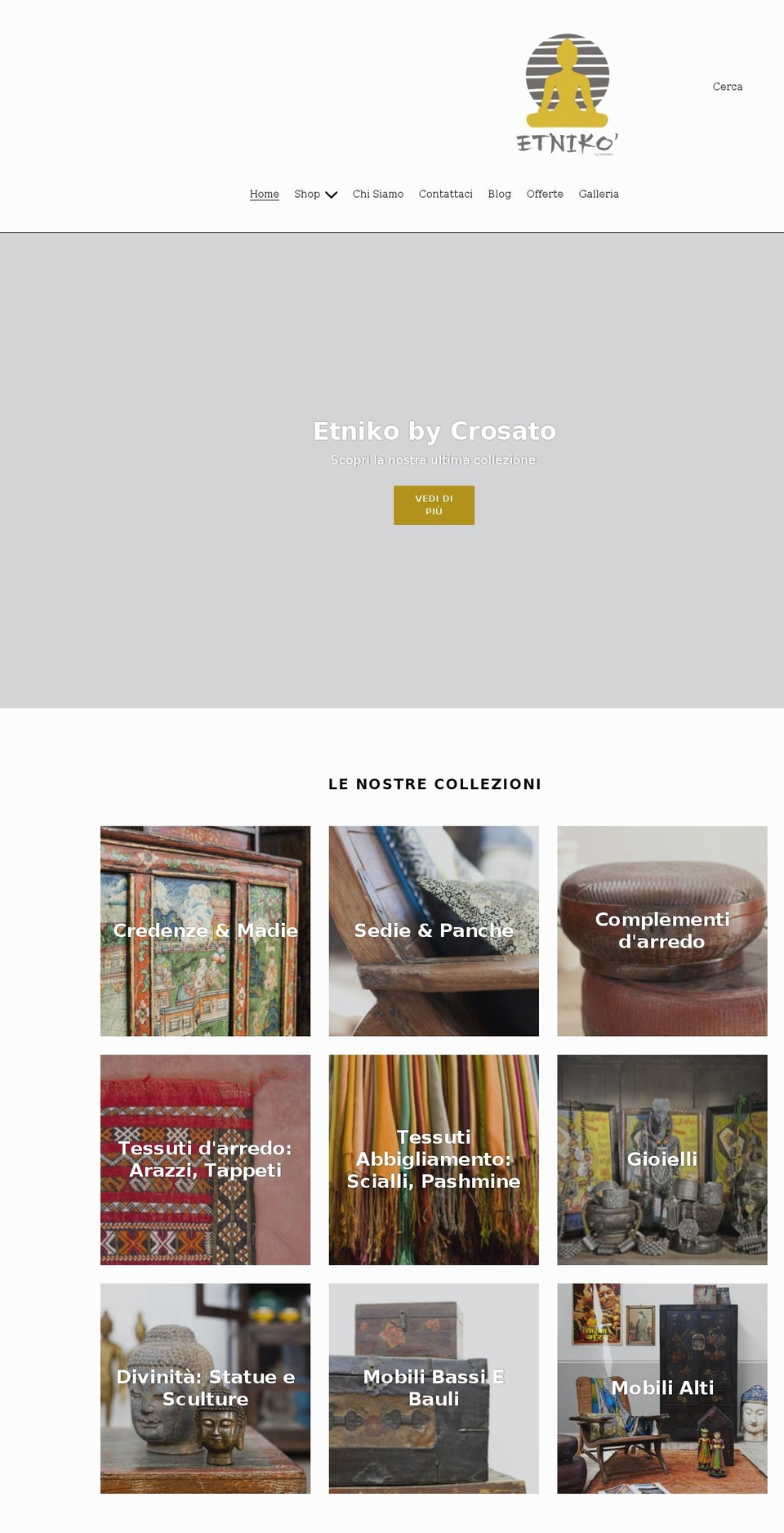 etniko.it shopify website screenshot