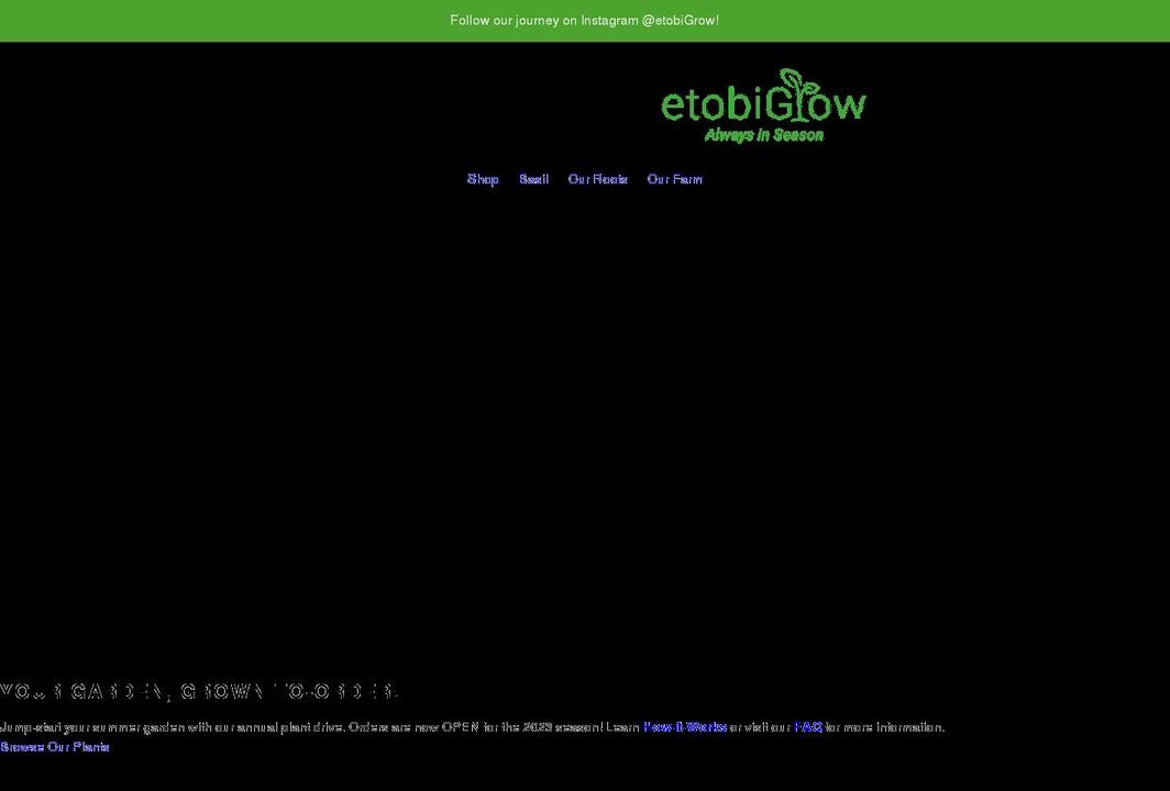 etobigrow.ca shopify website screenshot
