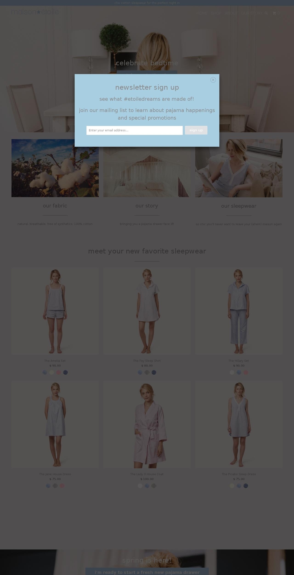 etoiledreamwear.com shopify website screenshot