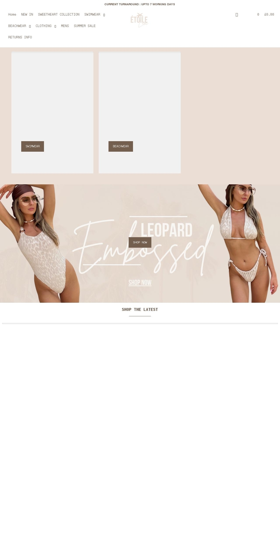 etoileluxe.co.uk shopify website screenshot