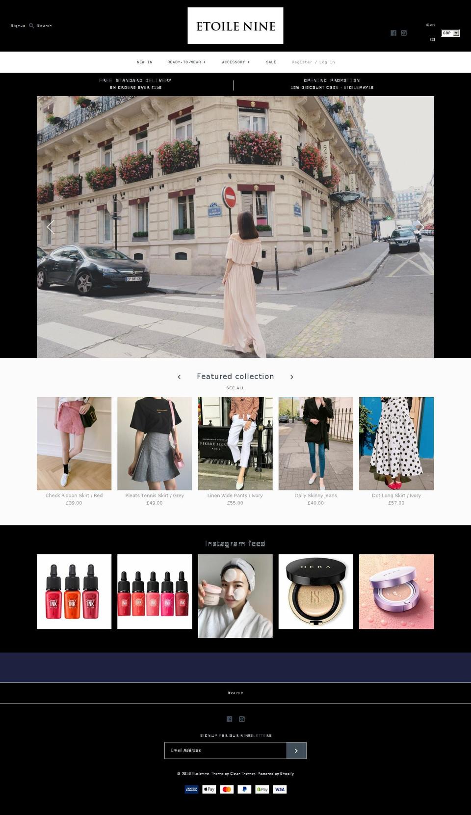 etoilenine.com — Shopify storefront screenshot