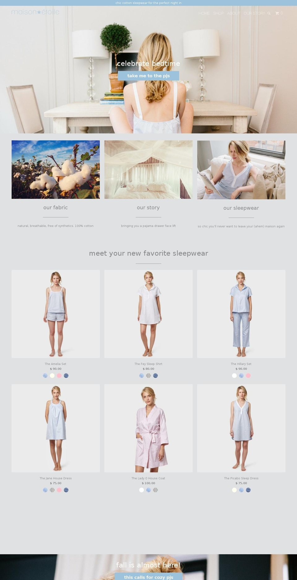 etoilepajamas.com — Shopify storefront screenshot