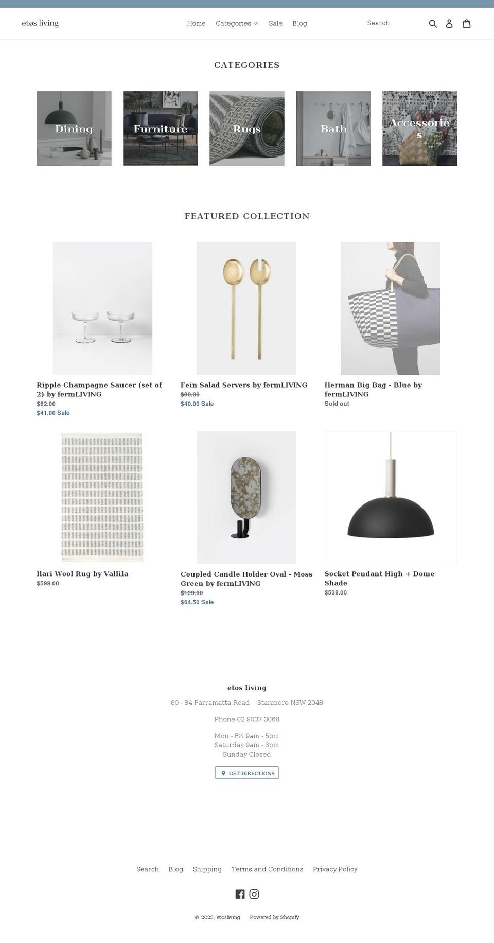 etosliving.com.au shopify website screenshot