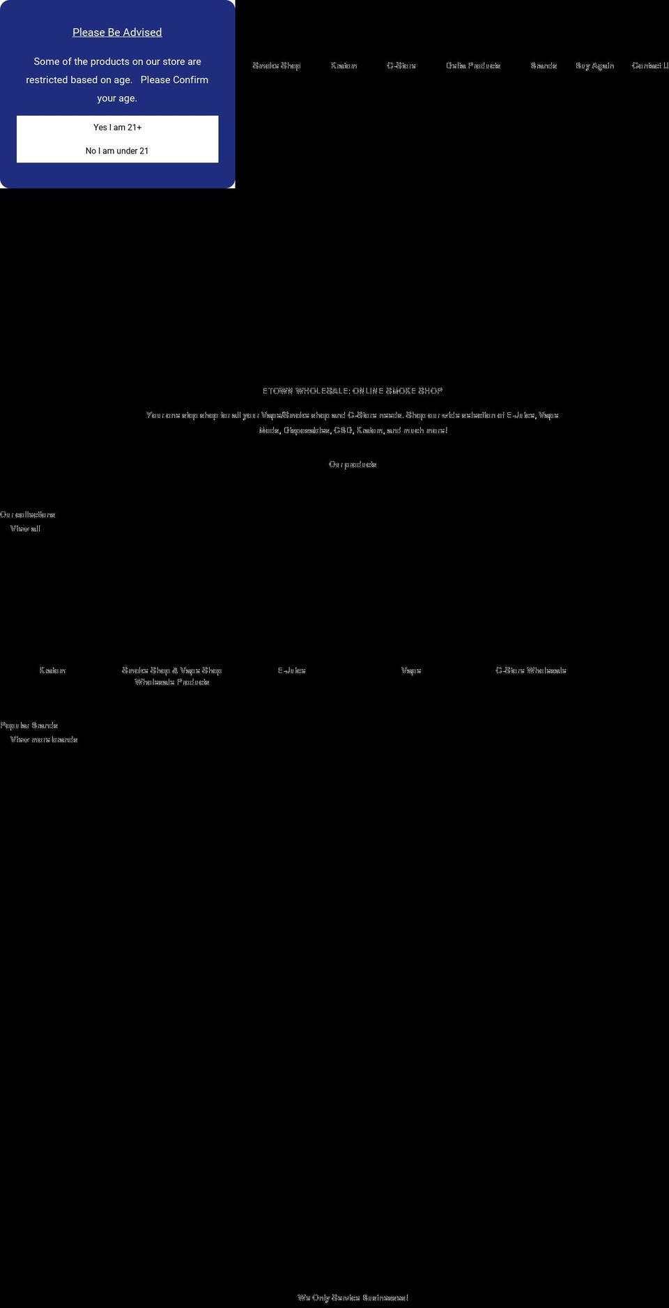 etownwholesale.com shopify website screenshot