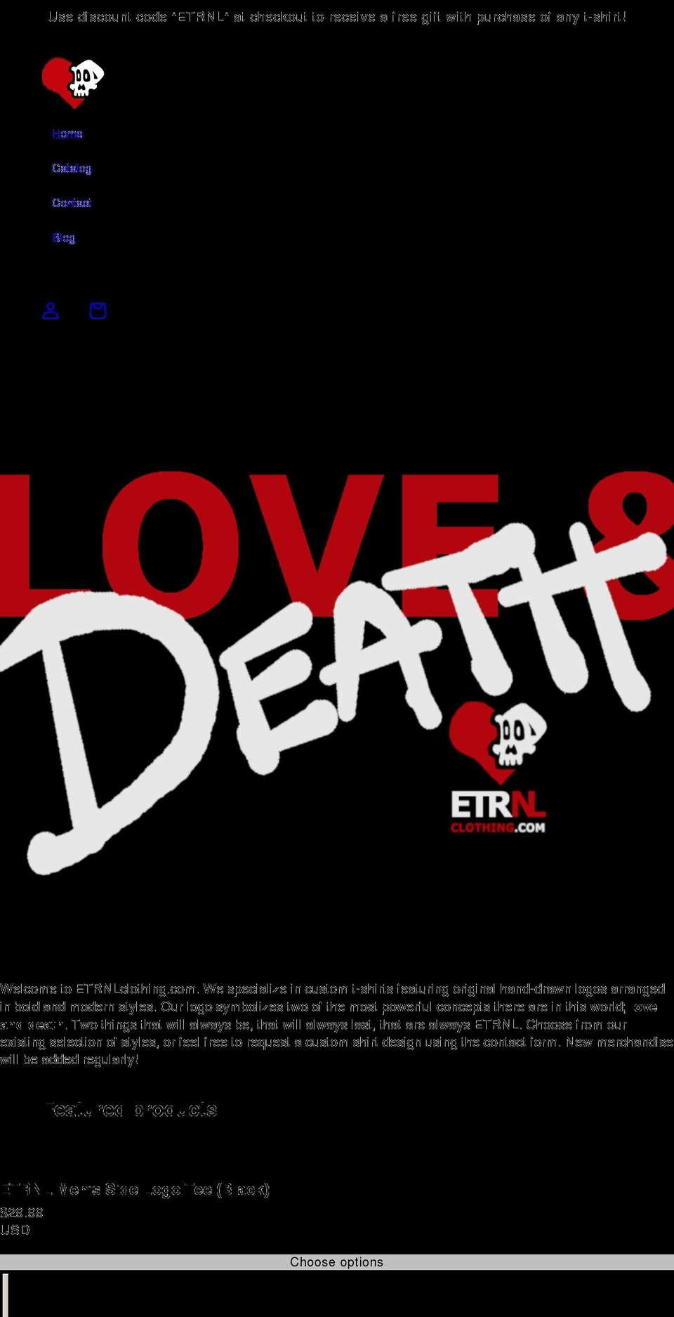 etrnlclothing.com shopify website screenshot