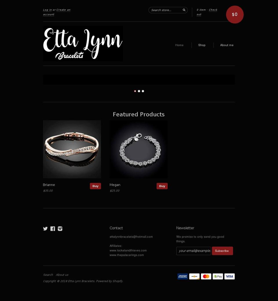 ettalynnbracelets.com shopify website screenshot