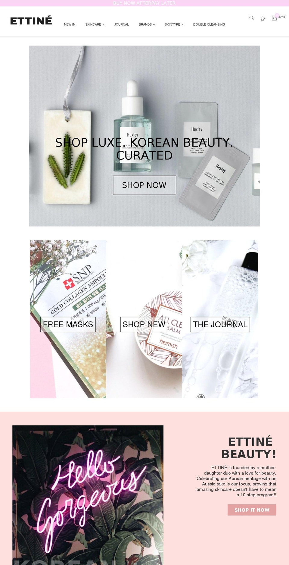 ettine.com — Shopify storefront screenshot