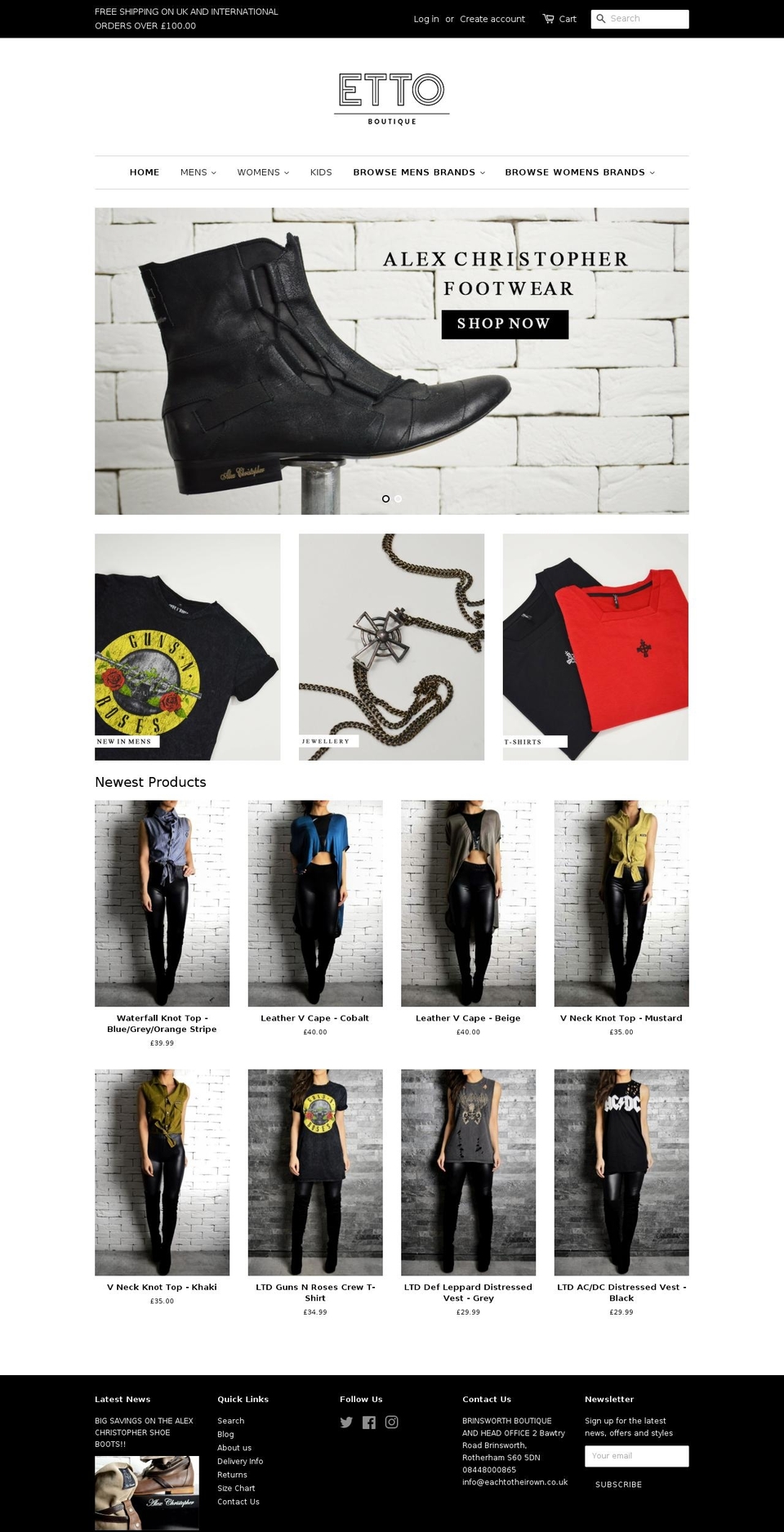 ettoboutique.co.uk shopify website screenshot