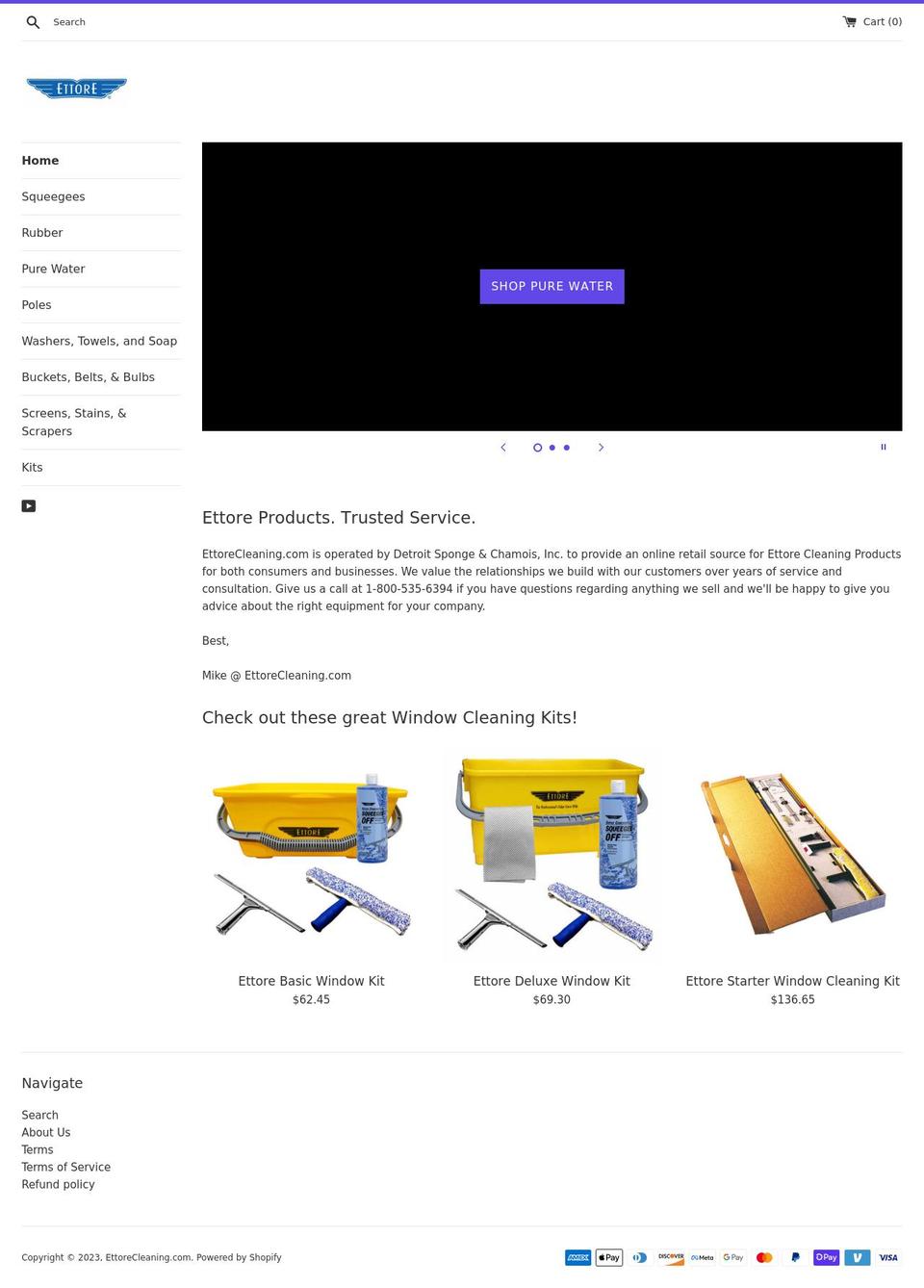 ettorecleaning.com shopify website screenshot