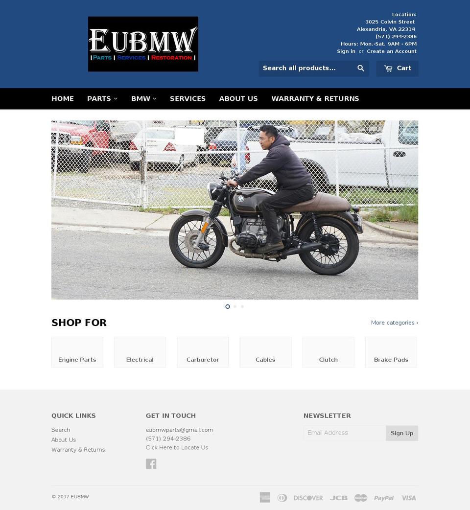 eubmw.com shopify website screenshot