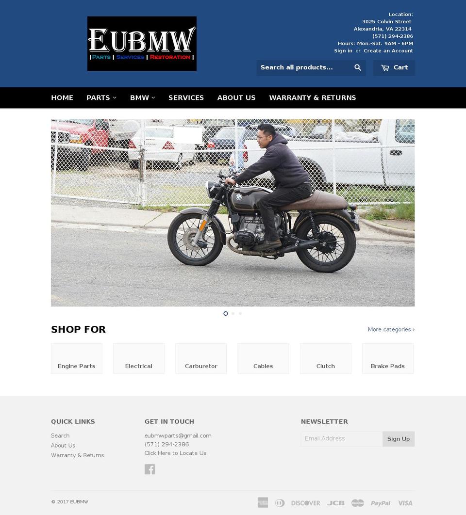 eubmw.net shopify website screenshot