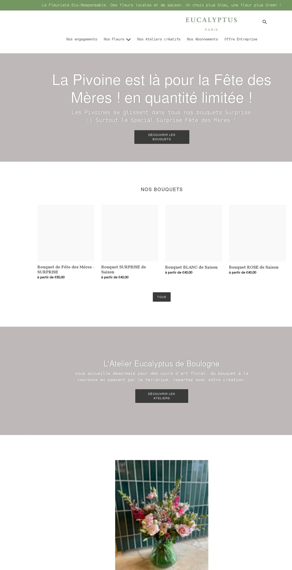 eucalyptus-paris.com shopify website screenshot