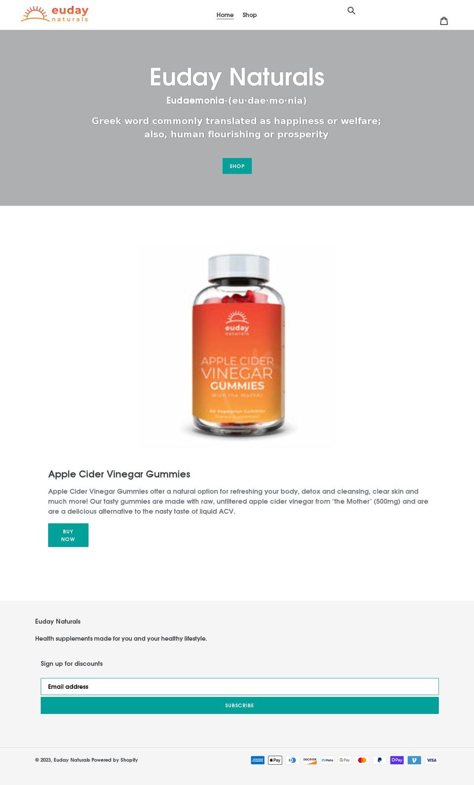 eudaynaturals.com shopify website screenshot