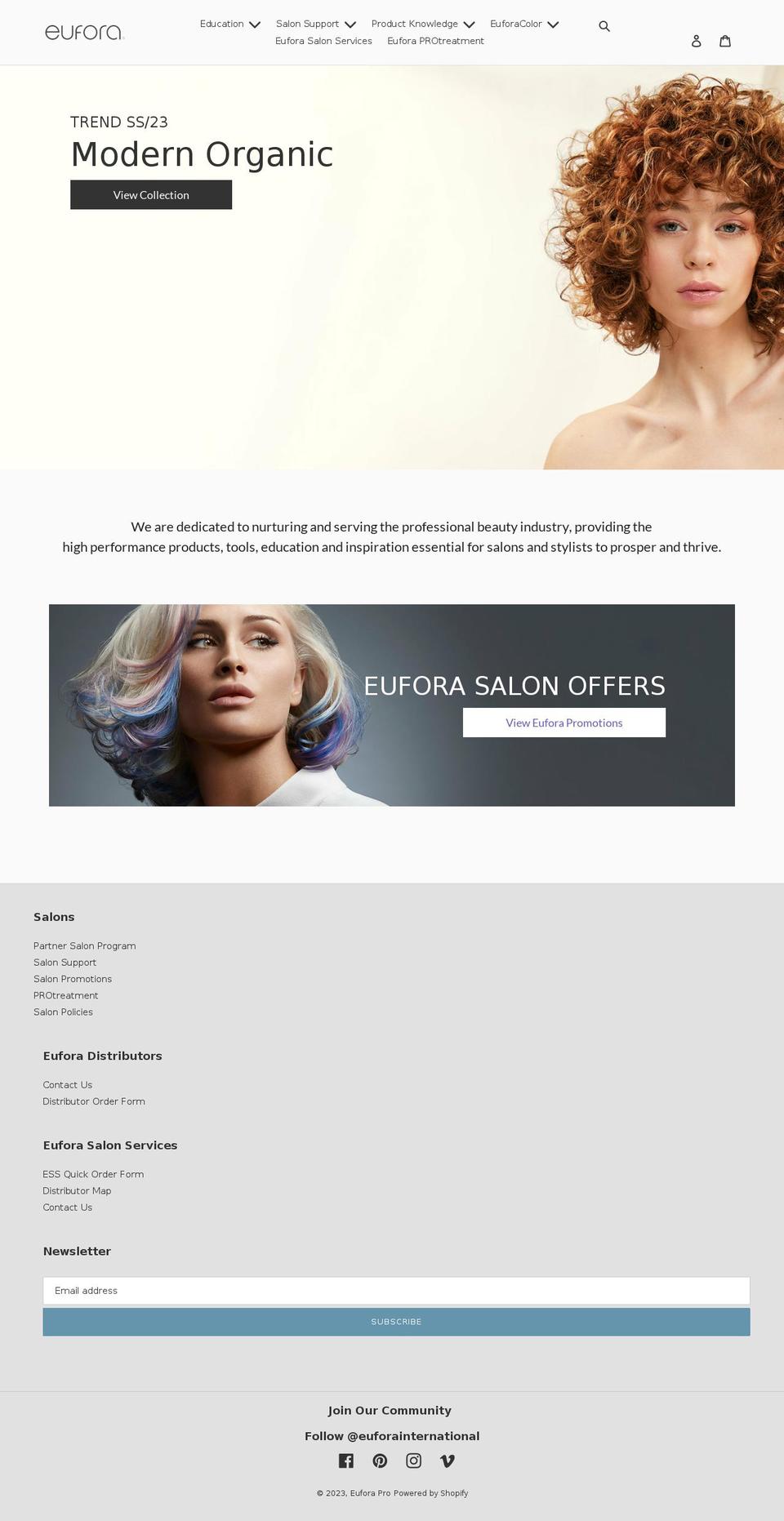 eufora.pro shopify website screenshot
