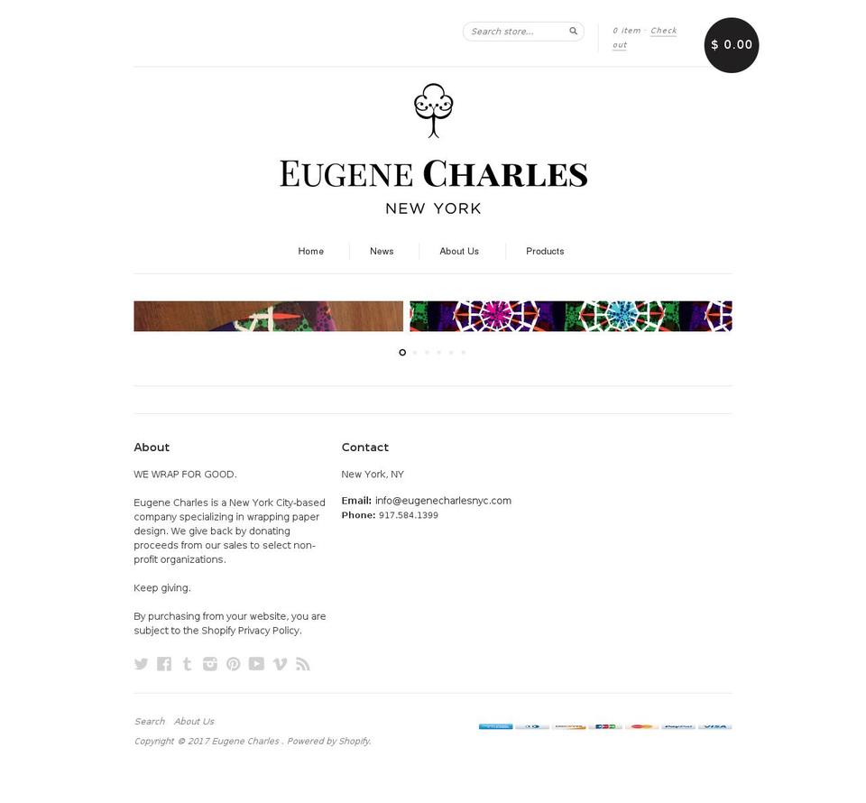eugenecharlesnyc.com shopify website screenshot